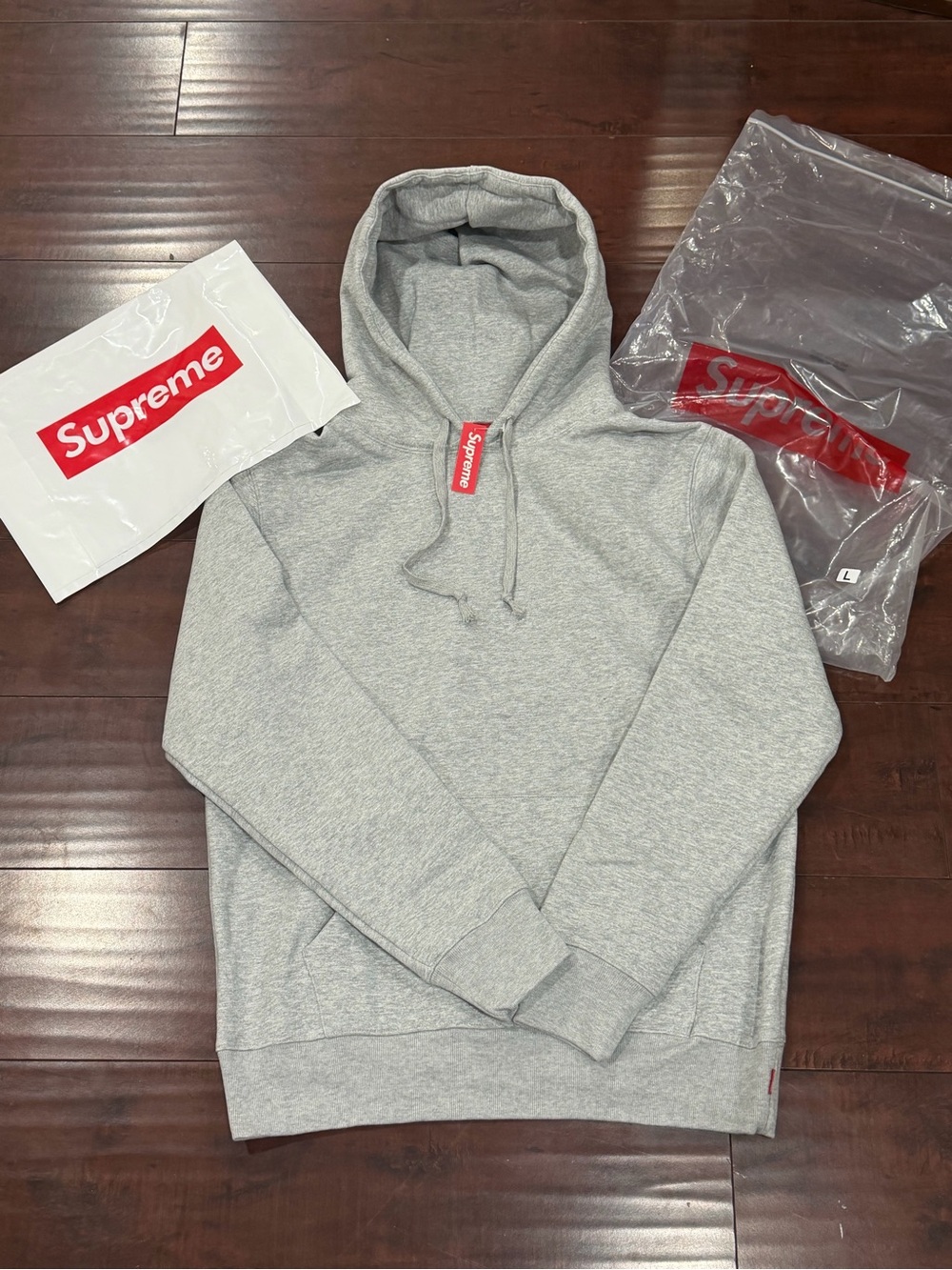 Supreme Gray Hooded Sweatshirt - Men's